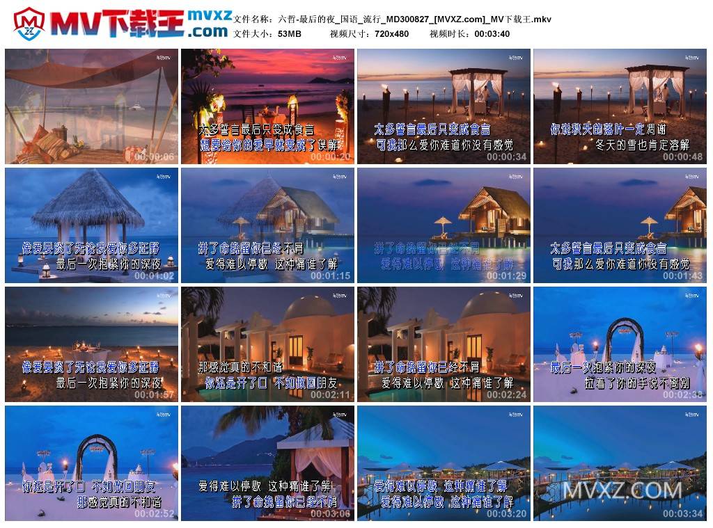六哲-最后的夜_国语_流行_MD300827